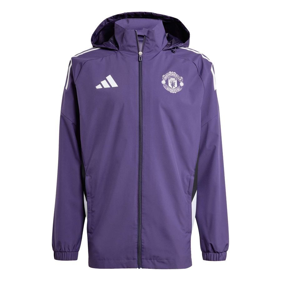 Manchester United Jacket Tiro 25 All Weather EU - Aurora Plum/White/Black - Men's-SoccerKits Hub | Buy Soccer Jerseys Online